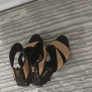 Fendi Brown and Tan Heels with Sophisticated Style